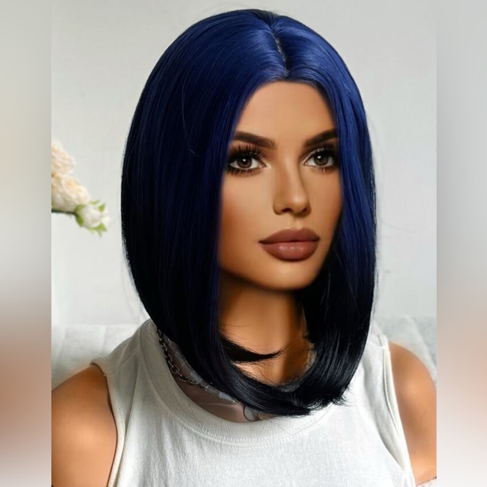 Elegant Blue Bob Wig